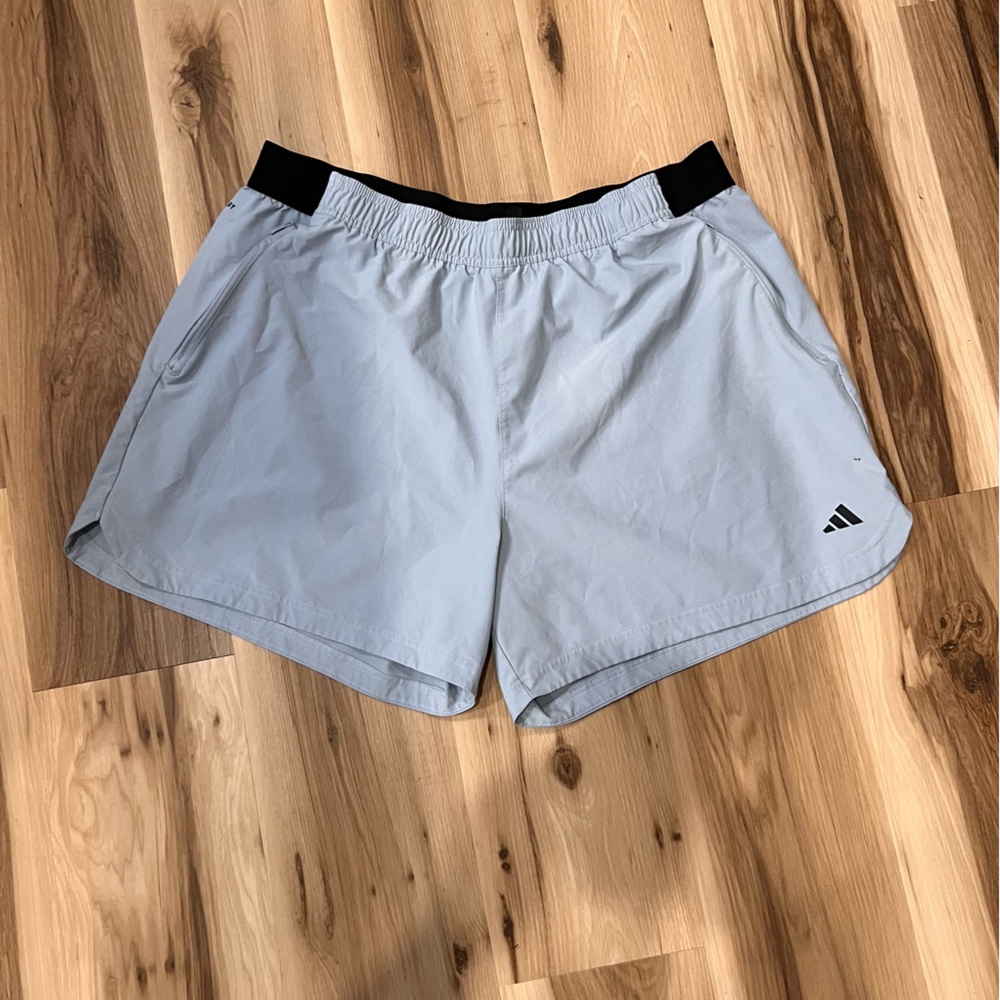 adidas Light Blue Running Shorts with Black Waistband 2XL